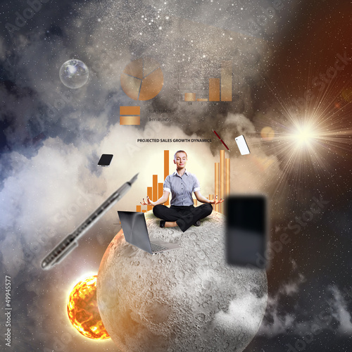 Photo: business woman meditating business woman meditating