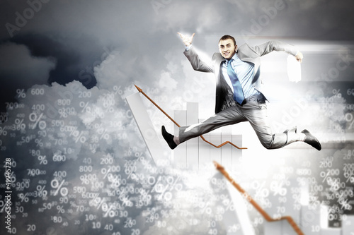 Photo: Image of running businessman Image of running businessman