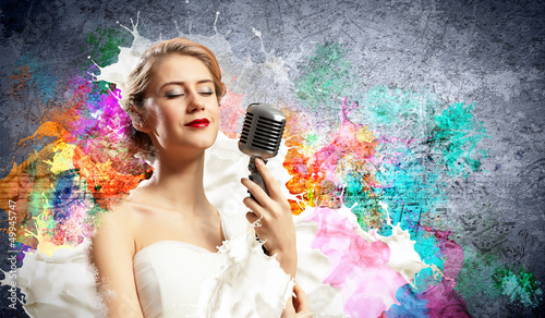 Photo: Female blonde singer Female blonde singer