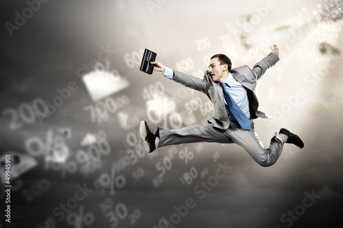 Photo: Image of running businessman Image of running businessman