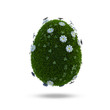 Illustration: Grünes Osterei Frühling Wiese Blumen 3D Grünes Osterei Frühling Wiese Blumen 3D