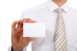 Executive with a blank businesscard