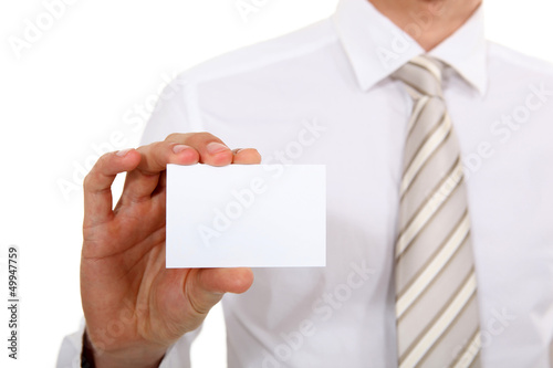 Photo: Executive with a blank businesscard Executive with a blank businesscard