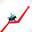 men lift the arrow  move up to increase capital