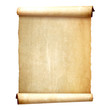 Old vintage scroll isolated on white background