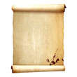 Old vintage scroll isolated on white background