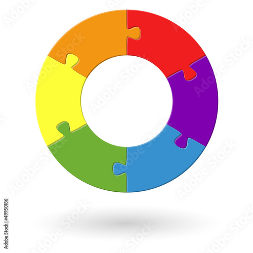 Vector: Puzzle rund - 6 Teile Puzzle rund - 6 Teile