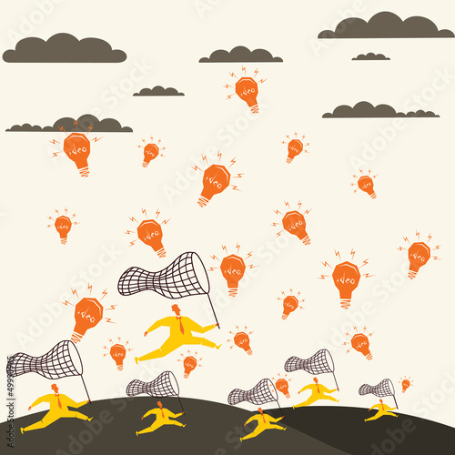 Vector: every men run for new idea stock vector every men run for new idea stock vector