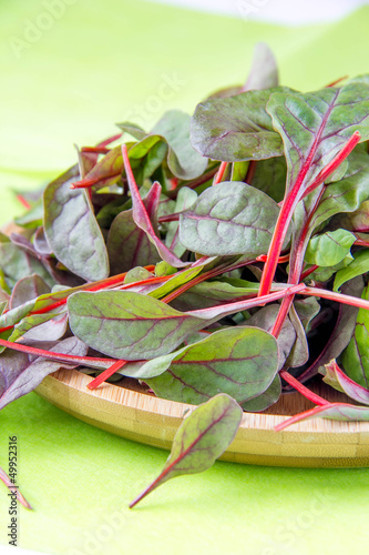 Photo: Chard on wooden plate Chard on wooden plate