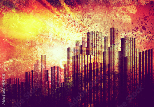 Illustration: grunge skyline grunge skyline