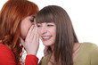 Two friends gossiping.