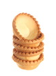 empty tartlets isolated on white background
