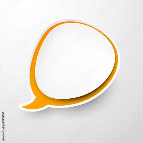 Vector: Paper white-orange speech bubble. Paper white-orange speech bubble.