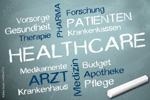 Photo: Kreidetafel mit HEALTHCARE Kreidetafel mit HEALTHCARE