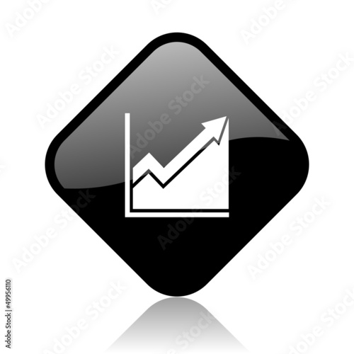 Illustration: histogram black square glossy internet icon histogram black square glossy internet icon