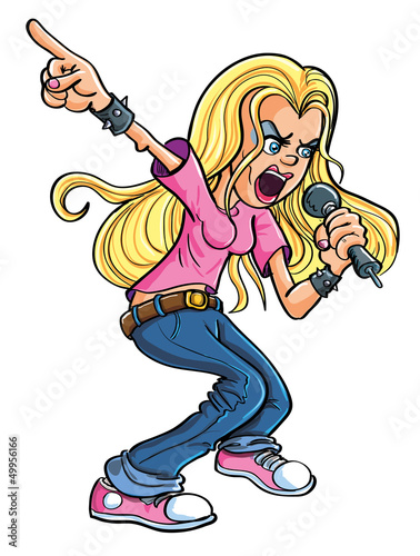 Illustration: Cartoon Rock n Roll woman Cartoon Rock n Roll woman