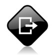 exit black square glossy internet icon