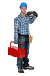 Electrician with a toolbox