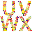 Vektor: Alphabet from fruit UVWX Alphabet from fruit UVWX
