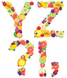 Vektor: Alphabet from fruit XZ Alphabet from fruit XZ