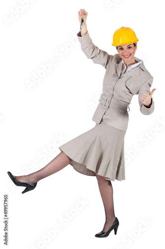Photo: Happy woman showing keys Happy woman showing keys