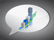 illustration of bar graph on speech bubble