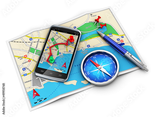 Photo: GPS navigation, travel and tourism concept GPS navigation, travel and tourism concept