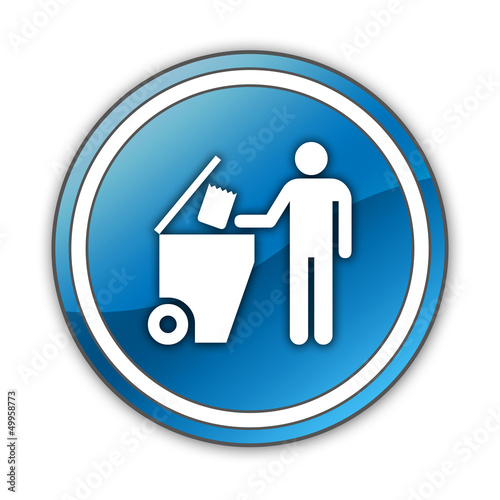 Illustration: Glossy Button "Trash Dumpster" Glossy Button "Trash Dumpster"