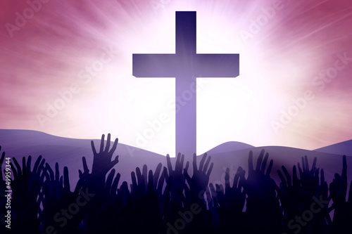 Illustration: Christian worshippers at the Cross Christian worshippers at the Cross