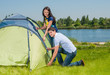 Couple Setting Up Tent