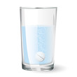 Vector: effervescent tablet in glass of water effervescent tablet in glass of water
