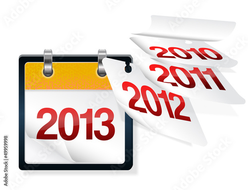 Vector: calendar with flying paages with years on them calendar with flying paages with years on them