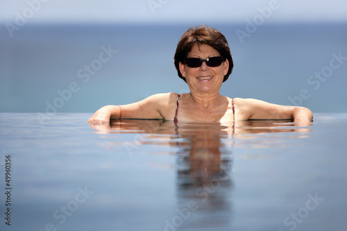 Photo: Middle-aged woman in a swimming pool Middle-aged woman in a swimming pool