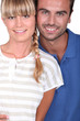Closeup of smiling young couple