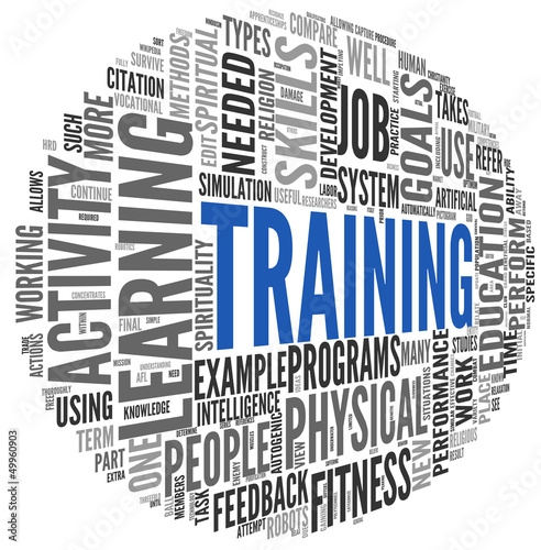 Illustration: Training and education related words concept Training and education related words concept