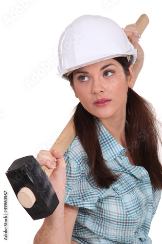 Photo: Woman with a sledgehammer Woman with a sledgehammer