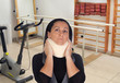 Photo: Woman with cervical collar Woman with cervical collar