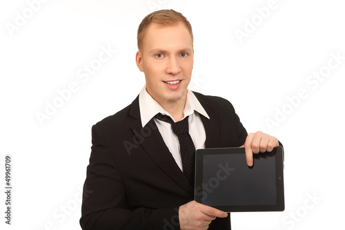 Photo: zeigen auf Tablet zeigen auf Tablet