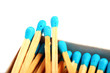 Close up shot of matches isolated on white