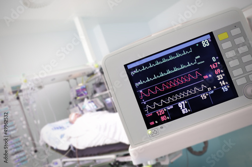 Photo: Medical Monitor against the hospital room Medical Monitor against the hospital room