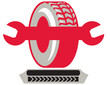 Tire With Spanner Wrench Retro
