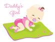 Baby girl on blanket