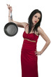 Woman Holding Frying Pan