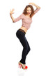 Photo: Beautiful red-haired model on white background Beautiful red-haired model on white background