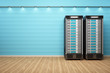2 Webserver vor blauer Wand