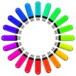 Kreis aus farbigen USB-Sticks