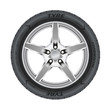 Detailed illustration of alloy car wheel with a tire
