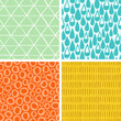 Set of 4 doodle abstract seamless patterns