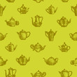 Teapots seamless background.