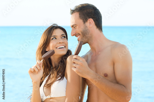 Photo: Couple Eating Ice Cream Couple Eating Ice Cream